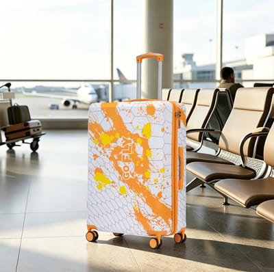 HAUSS SPOLE Reiskoffer – 76,5 Cm – Stevige Pc Harde Koffer Met Cijferslot En Vier Dubbele Zwenkwielen – Oranje – Voor Verre Reizen