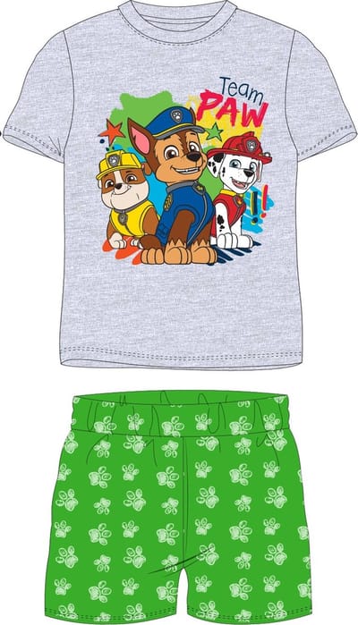 Paw Patrol team Paw shortama/pyjama grijs/groen katoen maat 116