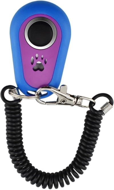 Huisdier Clicker - Gedragstool Hond - Positieve training - Ergonomische vorm - 5 8x3 5x1 5 cm - Lichtblauw