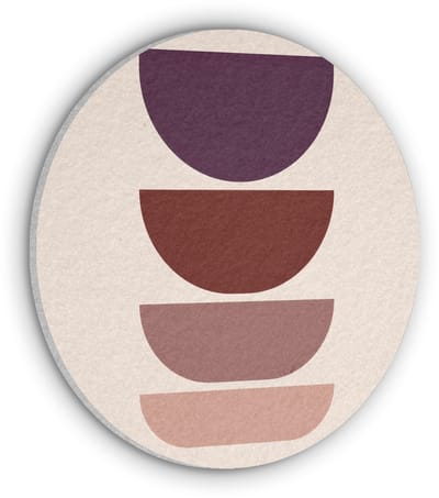 Akoestisch wandpaneel rond 50x50 cm - Vilt schilderij Harmonieus - Symmetrisch - Rood - Ronde akoestische panelen - Geluidsdempende wanddecoratie - Geluidsisolatie wandcirkel - Muurdecoratie geluidspanelen