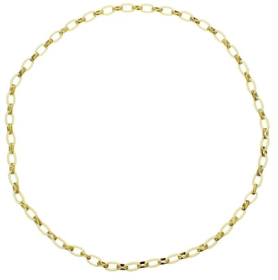 Behave - Schakelketting wit en goudkleur 100 cm - Nikkelvrij - Mode-accessoire