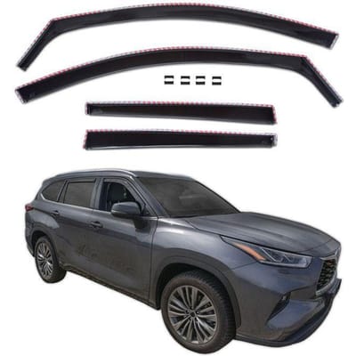 Luchtafweerders - Toyota Highlander 4 XU70 (2019+) - 4 getinte delen - UV-bestendig acryl - Montage zonder boren