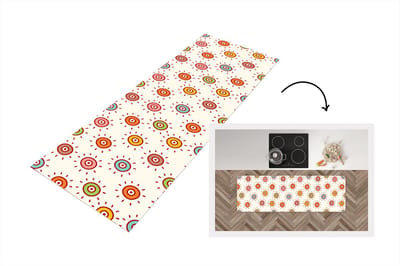 Keukenloper - Loper keuken - Patronen - Zon - Stippen - 150x50 cm - Keukenloper vinyl