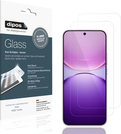 dipos – 2x Pantserfolie geschikt voor Vivo Y600 Turbo | 9H Screenprotector