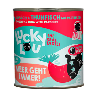 Dubbelpak: 2x800g Lucky Lou Adult Gevogelte & Tonijn natvoer voor katten