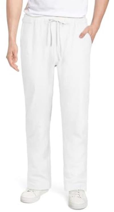Linnen herenbroek - Casual zomerbroek van katoen, lange broek met elastische tailleband en zakken