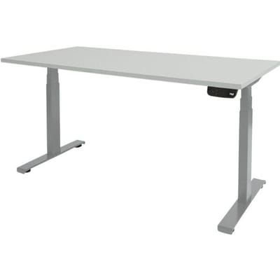Zit Sta Bureau - T-poot Elek 120x80 grijs -alu frame