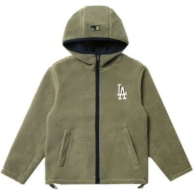 MLB Los Angeles Dodgers Sherpa Hoodie Unisex jassen Kaki 31JPF2061-07K XS gray