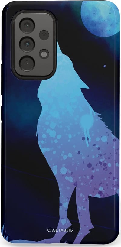 Casetastic Hoesje Geschikt voor Samsung A53 - Stijlvolle Beschermende Duo-layer Case - Blauwe Wolvennacht