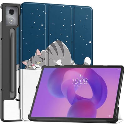 Coverup Tablethoes geschikt voor Lenovo Idea Tab Pro Hoesje - Tri-Fold Book Case met Wake/Sleep - Kat