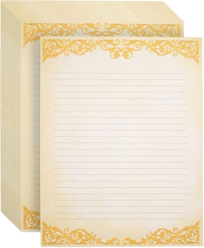 Vintage Briefpapier Briefpapier Linnen 48 Vel Letterformaat
