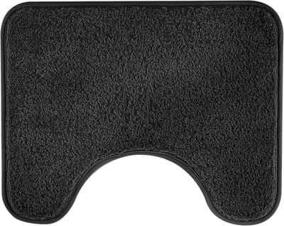 Famanu - Absorberende toiletmat, antislip extra zachte badkamermat, microvezel pluizig ruig toilettapijt, machinewasbaar, sneldrogende badmat voor badkamer, U-vorm, dik toilettapijt, 50 x 40 cm