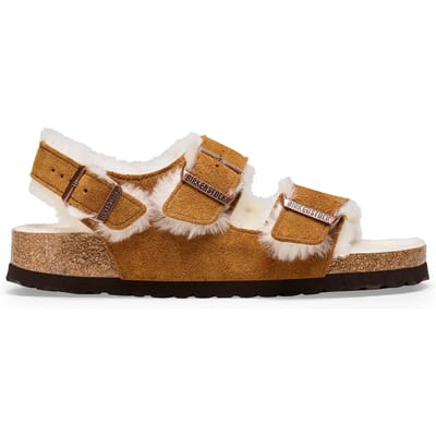 Leren sandalen voor vrouwen Birkenstock Milano Shearling