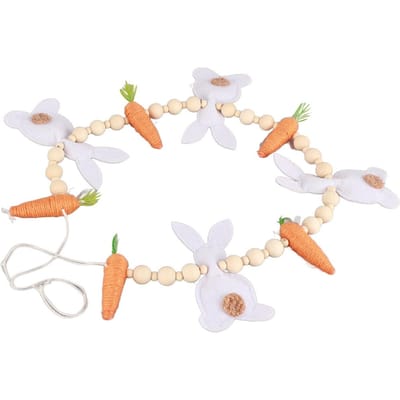 Paashaas Wortelkrans Decor Lenteslinger voor thuis Feestartikelen Vrolijk Pasen Feestcadeaus white