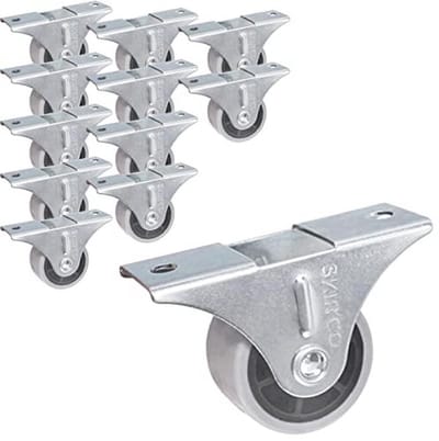 Kleine 30 mm meubelwielen - Pack van 12 grijze rubberen wielen voor meubels