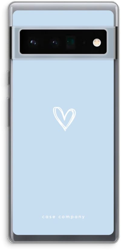 Case Company® - Hoesje geschikt voor Google Pixel 6 Pro hoesje - Klein Hart Blauw - Soft Cover Telefoonhoesje - Bescherming aan alle Kanten en Schermrand