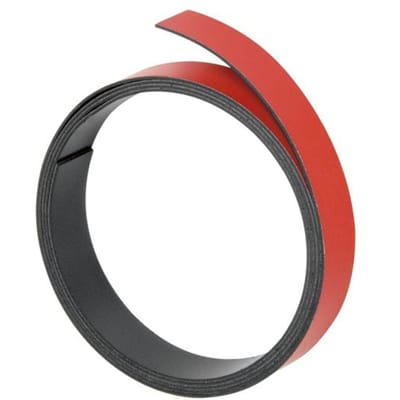 FRANKEN Magnetband (L)1.000 x (T)20 x (H)1 mm, rot zum Selbstzuschnitt, magnetisch, beschriftbar (M805 01)