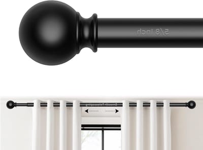 Gordijnroedes Set - Vensterstangen - Raamdecoratie Ophangen - Verstelbare Lengte - 46-152 cm - Mat Zwart