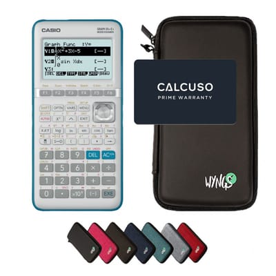 Casio Graph 35+E II incl. WYNGS Beschermhoes Zwart - Grafische Rekenmachine - Basis Pakket