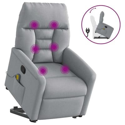 vidaXL - Sta-op-massagestoel - verstelbaar - stof - lichtgrijs