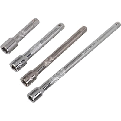 4-delige Dopsleutel Verlengstuk Set 1/4 inch Aandrijving Lange Schacht 50mm 75mm 100mm 150mm Ratel Verbeterd gray