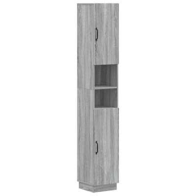 vidaXL - Badkamerkast - met - Open - Plank - HOORN - Grijs - Sonoma - 30 - x - 31 - x - 187 - cm