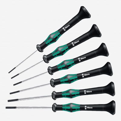 Precisie Schroevendraaierset Sleufkop 6 Delig 1.5mm tot 4mm