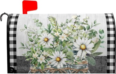 Brievenbus Covers - Brievenbus Decoratie Wrap - Brievenbus Versieren - Magnetisch Oxford Materiaal - 18x21 inch - Lente Groen