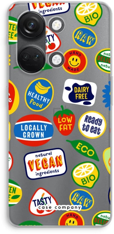Case Company® - Hoesje geschikt voor OnePlus Nord 3 hoesje - Fruitsticker - Soft Cover Telefoonhoesje - Bescherming aan alle Kanten en Schermrand