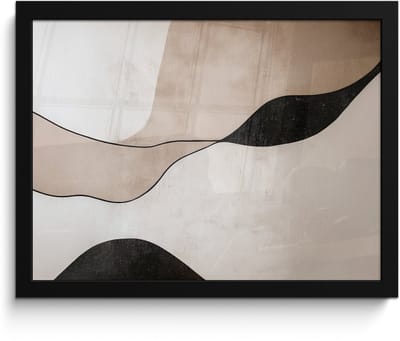 Poster in lijst - Fotolijst 40x30 cm - Posters - Contourlijnen - Abstracte landschap - Posterlijst zwart - Decoratie - Wanddecoratie woonkamer - Muurdecoratie slaapkamer