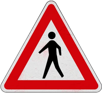 Pas op voetgangers bord - J23 | Sign Again materiaal | 15 cm