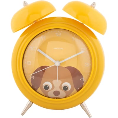 Karlsson Wekker Peekaboo Dog - Geel - 15.2x6.5x18.2cm - Scandinavisch - Wekker voor slaapkamer - Wekkers
