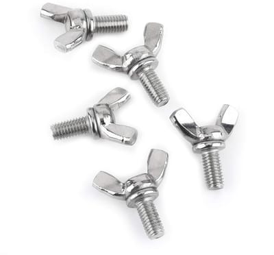 Dailygoods - Artillery 5 stuks M6 vleugelschroeven, DIN316 304 roestvrij staal, duimvlindervleugels, handschroeven, schroeven voor vleugelmoer, machinebevestiging (M6 x 12 mm)