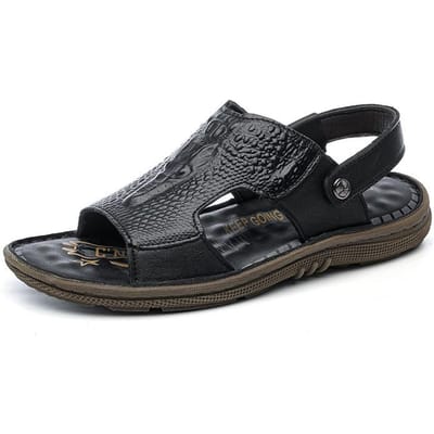 Slippers Heren Nieuwe Zomer Outdoor Strand Sandalen Echt Leer Heren Sandalen 44