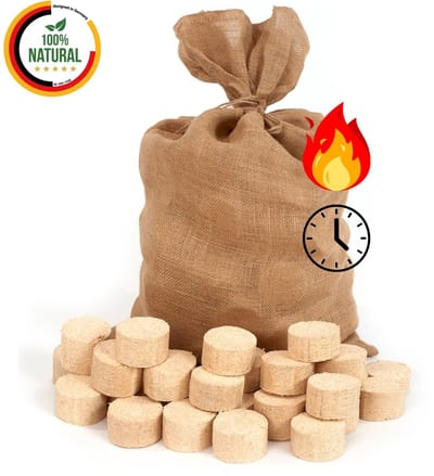 Floranica Haard briketten 100% Geperste Houtbriketten 12,5 kg Openhaard briketten Houtbriketten Aanmaakhout Briquette Hoge Warmtewaarde Laag Rook