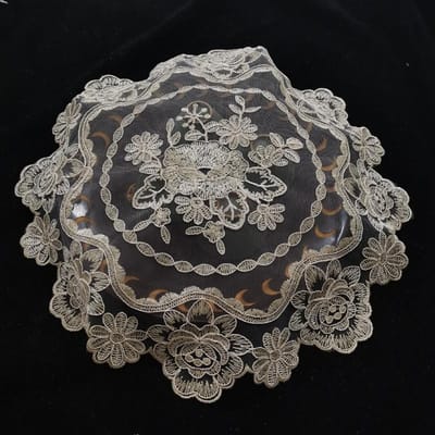 Europese Transparante Kant Geborduurde Ronde Placemat Onderzetter Theeservies Wijnglas Tafelmat Fruit Voedselhoes Bruiloft Decoratie voor Huis Round 40cm