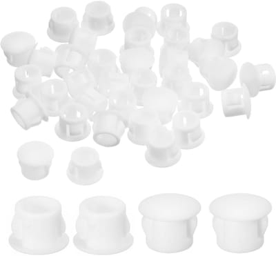 Nylon Gatstoppers - Blindstoppers Buisstoppers - Meubels Afwerken - Vergrendelbaar Klikontwerp - 38 Stuks Wit - Wit