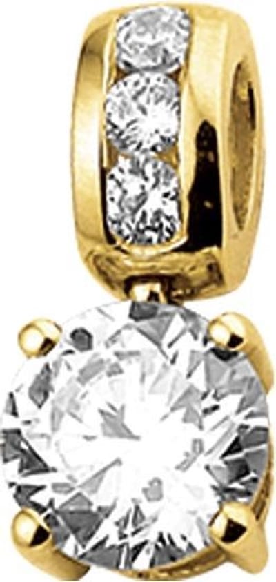 The Jewelry Collection Hanger Zirkonia 7 mm - Goud