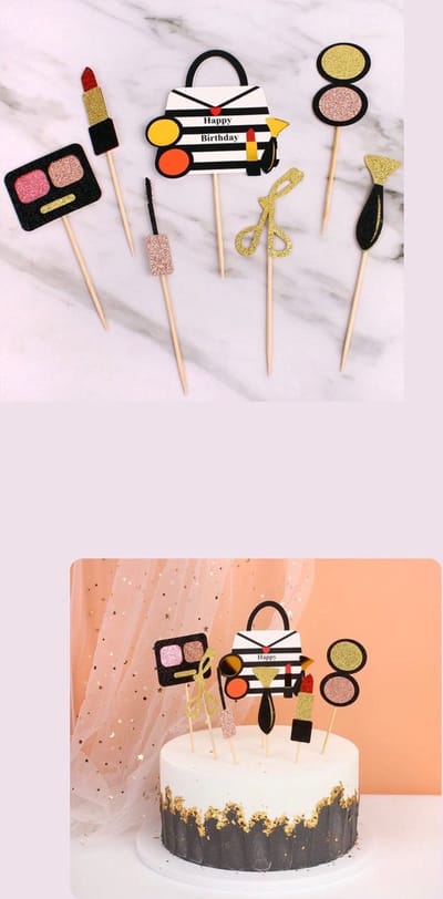 Akyol - Taart Topper happy birthday meisjes - happy birthday taart topper makeup - taart topper happy birthday - Taart topper - Cake topper - Happy birthday - Verjaardag