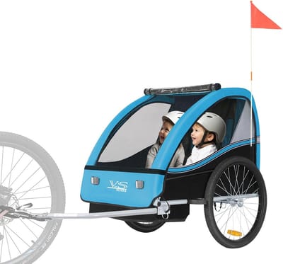 Fietskar voor Kinderen voor 1 of 2 Passagiers - Veilige Fietsaanhanger
