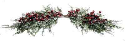 Kersttak hangend met rode bessen 86x31cm
