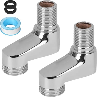 LALAGO 2 Pcs S Connection G1/2 to G3/4, Tap Extension Adjustable Range 75-225 mm, Shower Fixture Adaptor Solid Brass for Clawfoot Wall Fixtures, Bathtubs, Bathroom Accessories Home