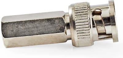 Nedis BNC-Kabelbeschermer - Recht - Male - Vernikkeld - 50 Ohm - Twist-On - Diameter kabelinvoer: 5.0 mm - Staal - Zilver - 25 Stuks - Polybag