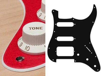 Boston ST-223-SRD pickguard, Stallion, SSH, 3 pot holes, 3-5 switch, 2 ply, sparkling red