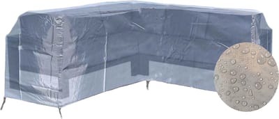 CUHOC - Diamond Tuinmeubelhoesset - Tuinsethoesset - Hoes met stormbanden, aantrekkoord, antislip - L - Vorm - 2.55x2.55x1x0.7 M