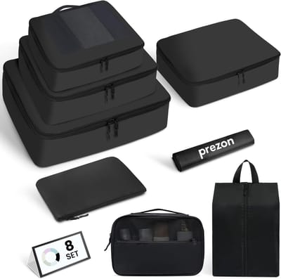 Thijox - Packing Cubes voor Koffer 8-delige Set, Lichtgewicht Bagage-Organizers, Reisaccessoires, Opbergoplossingen voor Vakantie, Camping en Weekendj