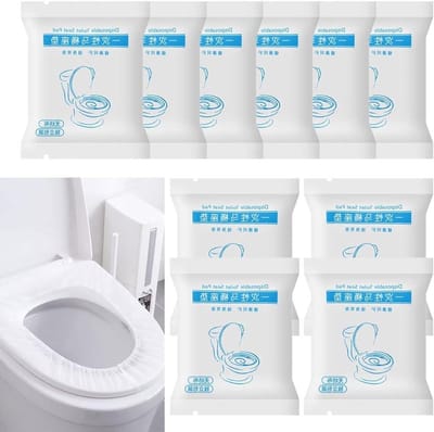 Wegwerp Toilet Brilhoes - Reis Toiletmat - Hygiënisch Reizen - Elastische Band Universeel - 10 Stuks