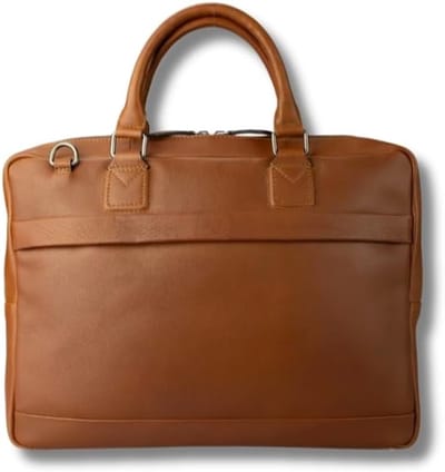 Leren Laptoptas - Zakelijke Tas - Professioneel Gebruik - Plantaardig Gelooid Leer - 40 x 5 x 30 cm - Cognac