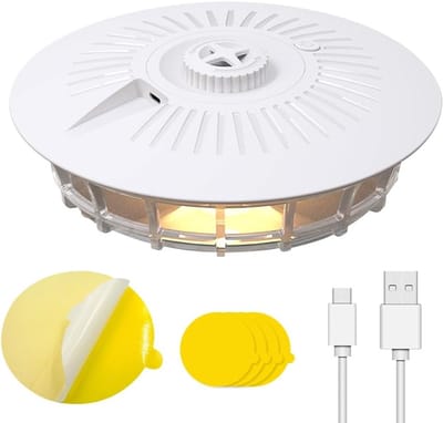 SnelShoppen - Home Vlooienval, Binnen Vlooienlamp met Gele Stickers, Vlooienval Testwinnaar met 4 Lichtstanden voor Thuis, Tapijt en Beddegoed