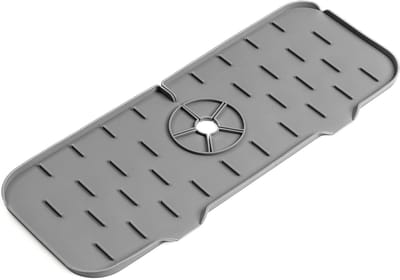 Waterkraan Splash Guard Mat van Silicone, 37 x 14 cm, Keuken en Badkamer Draineringsmat voor Bescherming van Werkbladen en Muren